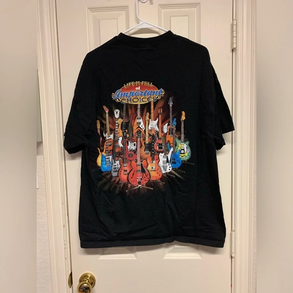 Life is full of important choices guitar black mens tee t-shirt XL Extra Large